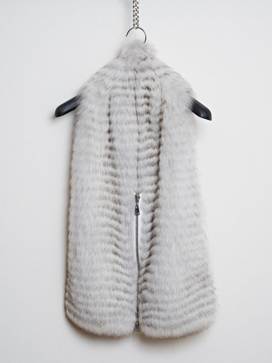 【SAMPLE】Fur Zip Scarf / GRAY