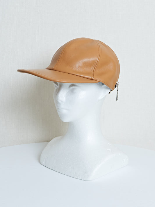 【SAMPLE】Leather Cap / BEIGE