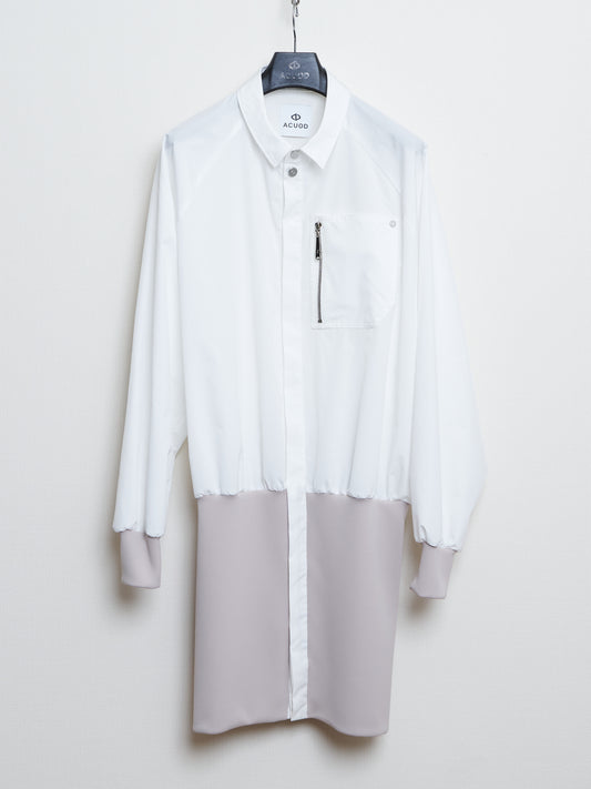 【受注商品】Rib Shirt Dress / WHITE［#2412］