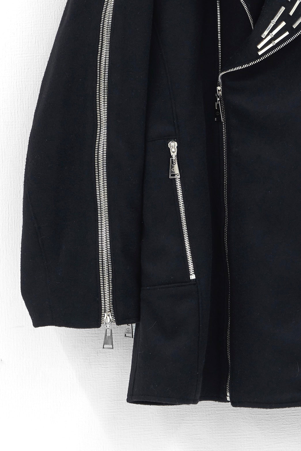 Light Zip Pea Coat / BLACK［#2012］