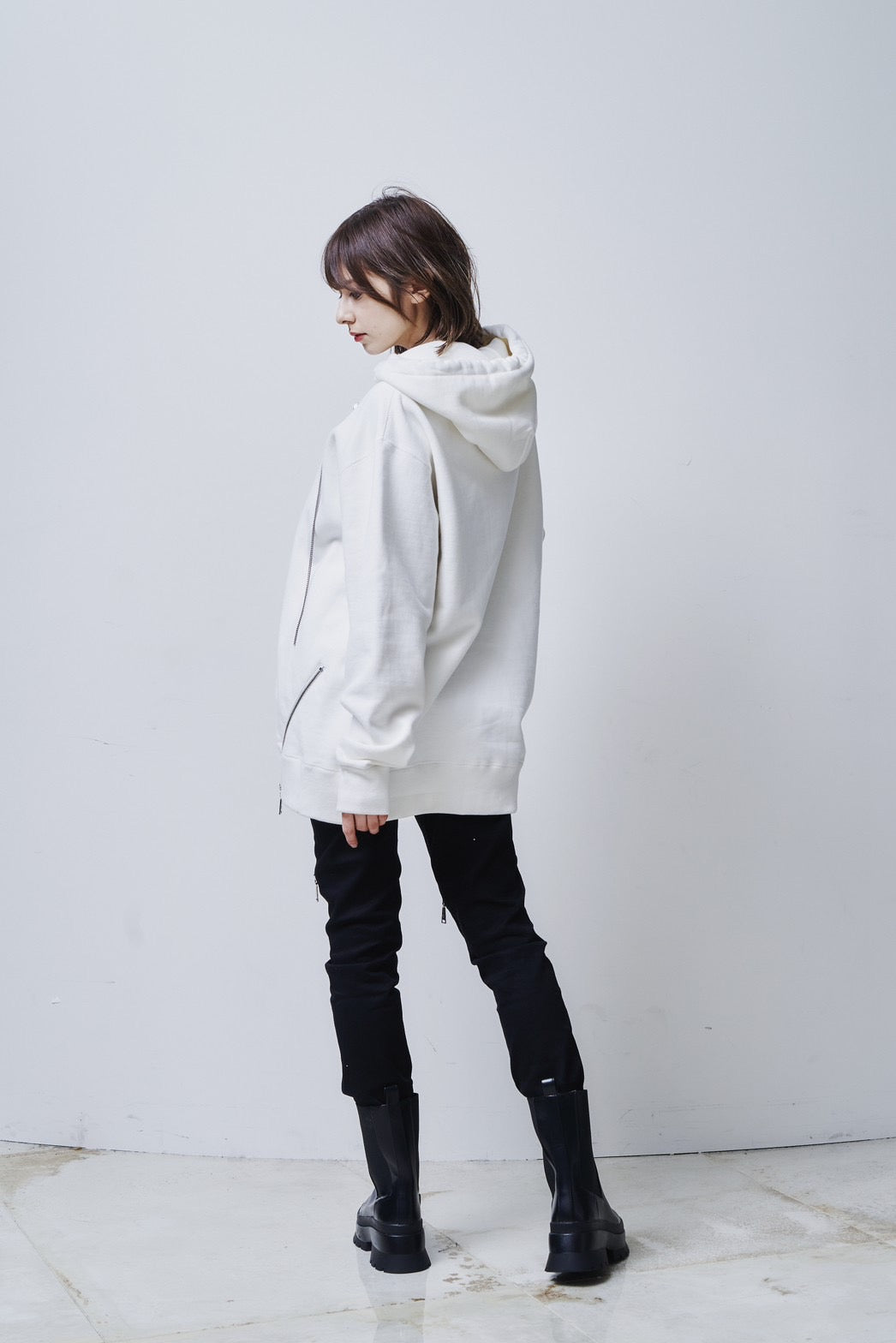 【ORDERD PRODUCT】Knee Zip Pants / WHITE [Earth Tag]
