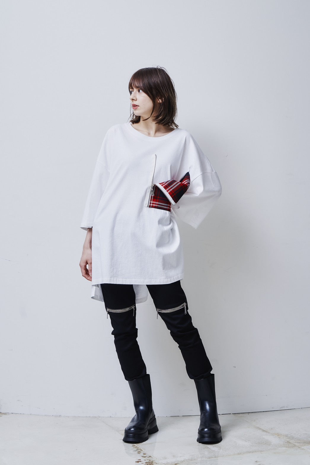 【ORDERD PRODUCT】Tartan Pocket T-Shirts / WHITE-TS [Earth Tag]