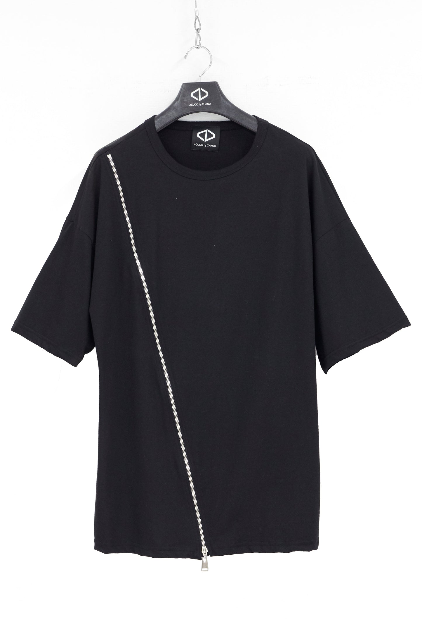 Diagonal Zip T-Shirts / BLACK［CLASSIC COLLECTION］
