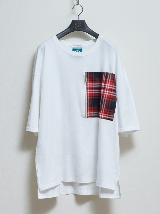 【ORDERD PRODUCT】Tartan Pocket T-Shirts / WHITE-TS [Earth Tag]