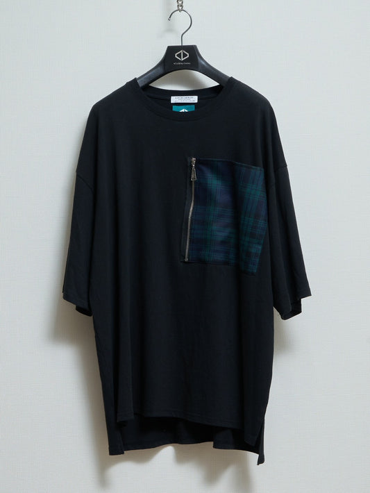 【ORDERD PRODUCT】Tartan Pocket T-Shirts / BLACK-MH [Earth Tag]